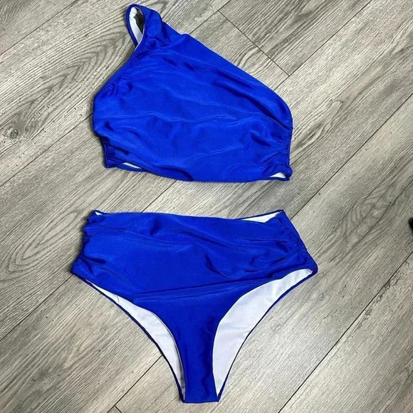 Ladies' Solid Color Pleated Bikini Set Carnival - Picture 5 of 7